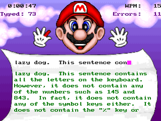 Mario Teaches Typing 2's background