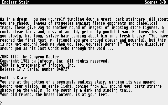 Zork III: The Dungeon Master's background