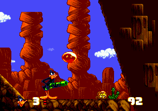 Daffy Duck in Hollywood's background