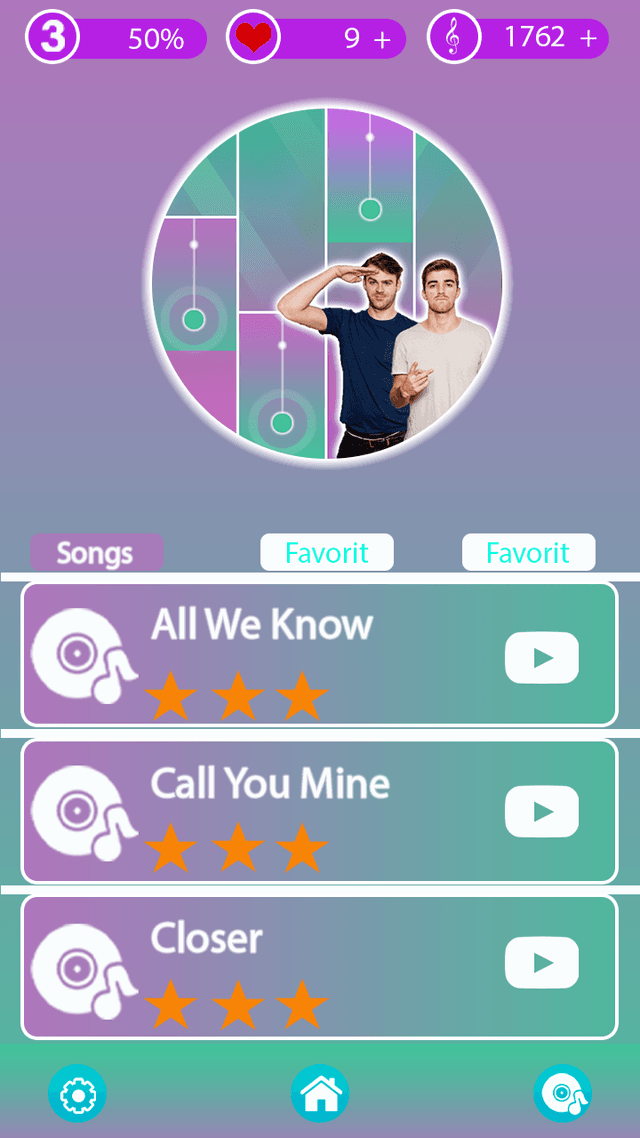 The Chainsmokers Piano Tiles's background