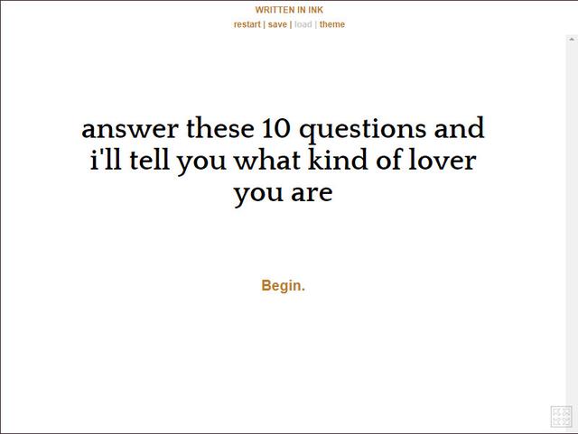 Answer These 10 Questions And I'll Tell You What Kind of Lover You Are's background