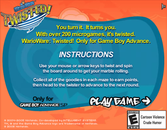 WarioWare: Twisted! - Marble Maze Game's background