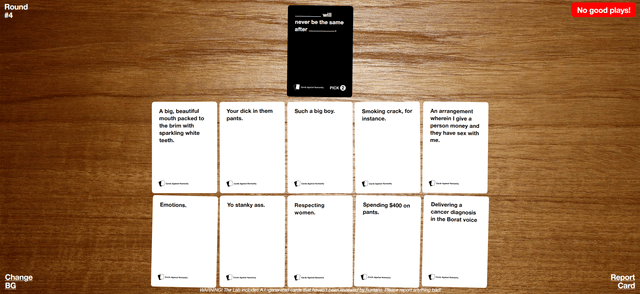 Cards Against Humanity Lab's background